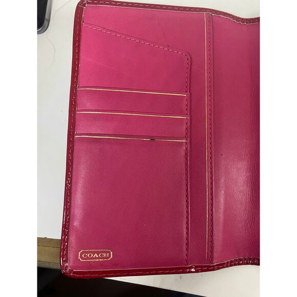 Coach Leather Wallet Red - Picture 9 of 9